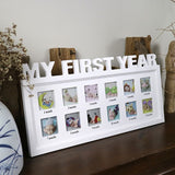 Creative DIY 0-12 Month Baby "MY FIRST YEAR" Pictures Display Plastic Photo Frame Souvenirs Commemorate Kids Growing Memory Gift