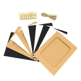 Hanging Picture Photo Frame Display with Clip and Fishing Net Rope Wall Decor Props Wall Decor Photo Frame Set