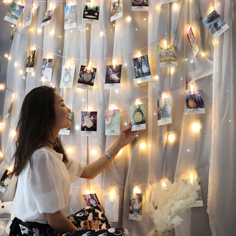 Photo Hanging Clips String Light Photo Collage Display Led Twinkle Light with Clip Home Bedroom Wall Decoration for Picture Card